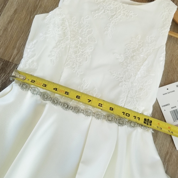 Rare Edition Embroidered Mesh Asymmetrical Overlay Formal Pageant Dress NWT sz12 - Picture 7 of 16